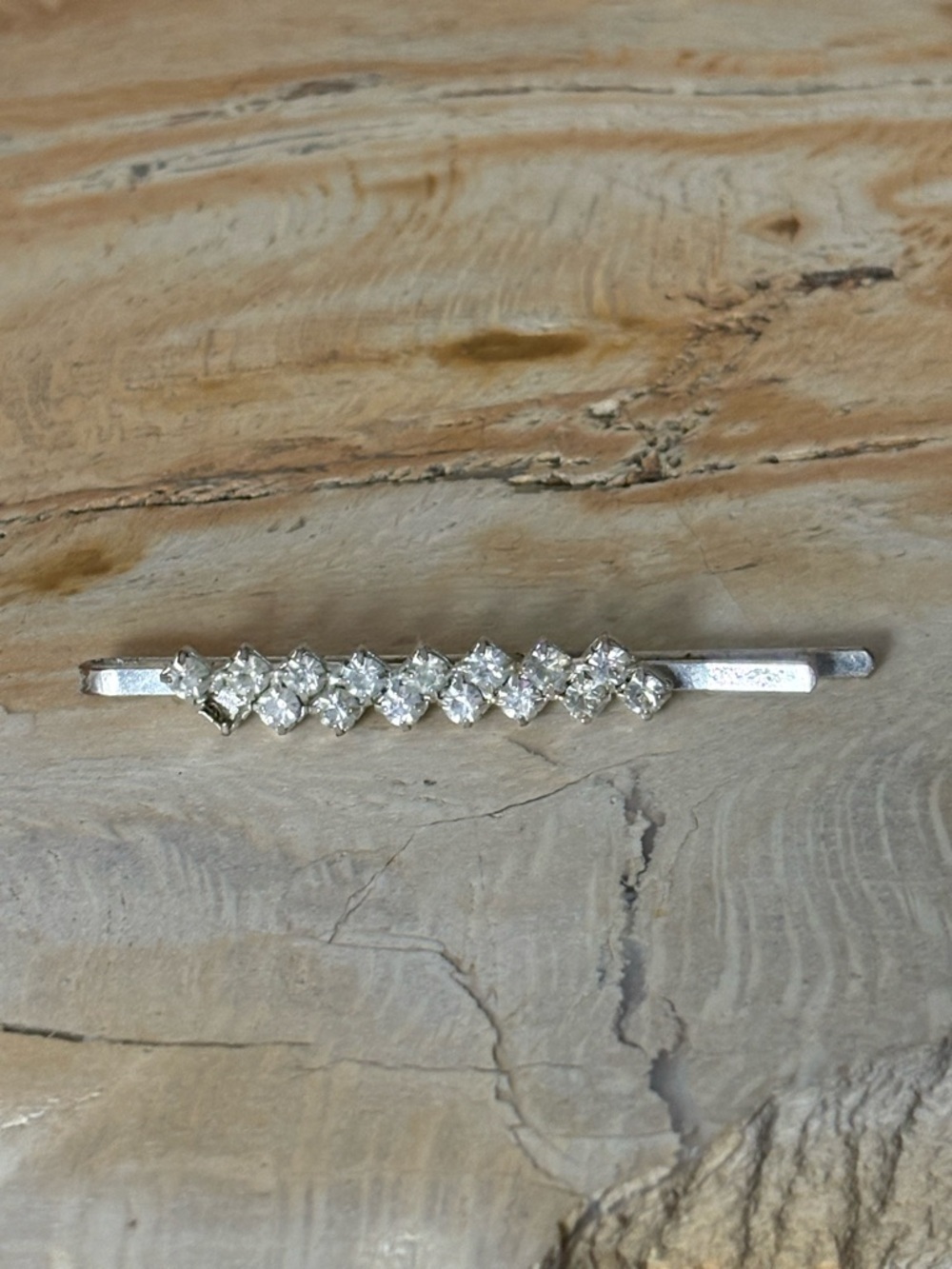 Silver Crystal Row Hair Barrette - Women's Hair Accessory